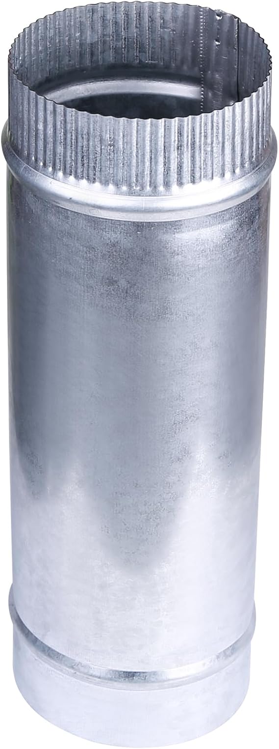 4 Inch Galvanized Steel Dryer Vent Duct, Round Ducting for Dryer Venting & Bathroom Exhaust Fan, Metal Duct Pipe