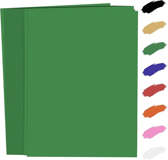 100 Sheets Green Card Stock 8.5 x 11in,250GSM 92lb Green Cardstock Card Stock Construction Paper,Heavy Weight Printer Paper for Invitations, Stationery Printing, Scrapbooking,Crafts, DIY Cards