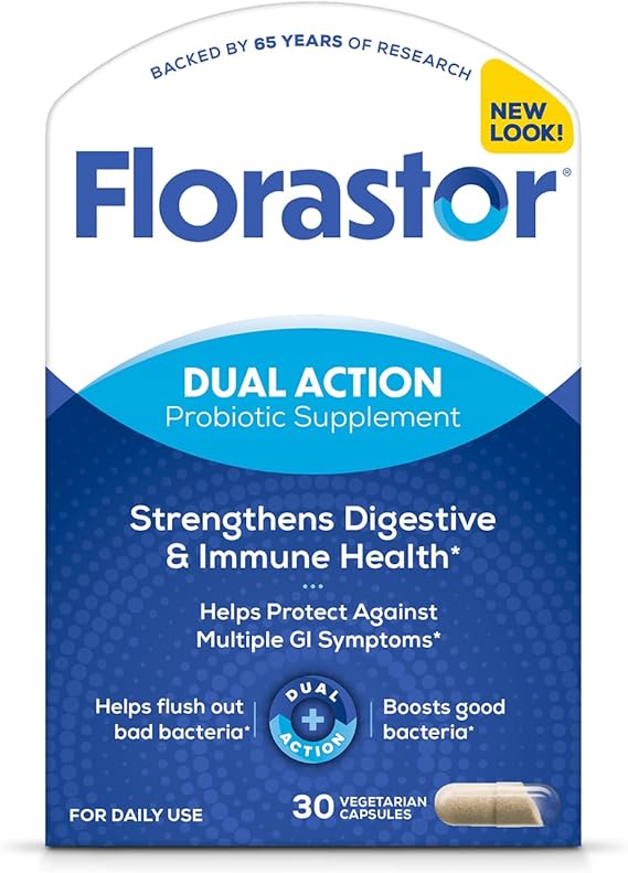 Florastor Probiotic for Digestive and Immune Health, 30 Capsules