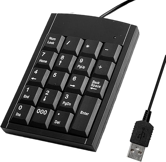 1Pcs Numpad, Number Keypad for Laptop,19 Key