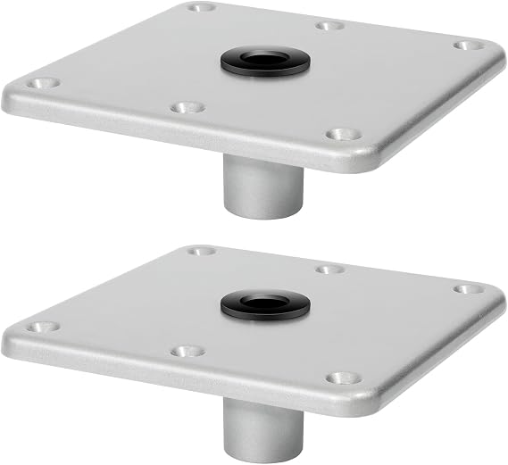 TEPU Boat Seat Base 7" x 7" Aluminum Alloy Material 3/4" Pin Post Socket, Heavy Duty Boat Seat Pedestals, Corrosion Resistant, Suitable for jon boats, canoes, bass boats and most other boat seat Mount
