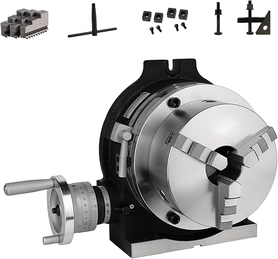 3 Jaw Chuck Dividing Head,6-inch indexing head for horizontal or vertical use,CNC Milling Machine Rotational Axis,reduction ratio 1:90, for milling, grinding, drilling machines