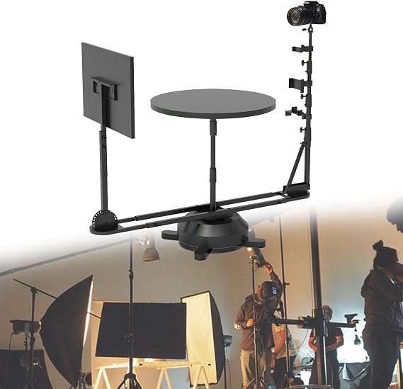 360 Degree Spinner,Photography Turntable, Rotating Photo Video Platform, Camera Slider,Adjustable Tilt Angle/Height (Manual)