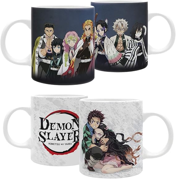 ABYSTYLE Demon Slayer Kimetsu No Yaiba Ceramic Coffee Tea Mug Twin Pack 11 Oz. Mugs Anime Manga Drinkware Merch Includes (2)