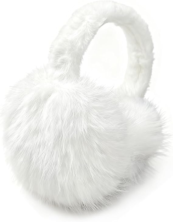 Winter Ear Muffs for Women Mens, Winter Faux Fur Earmuffs, Fluffy Cute Earmuffs, Foldable Ear Warmers for Mens Cold Outdoor