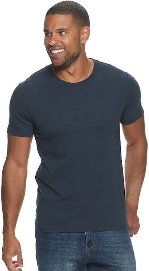 Sonoma Goods for Life Men's Supersoft Solid Crewneck Tee (Navy, XX-Large)