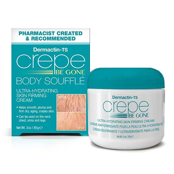 Dermactin Crepe Be Gone Body Souffle - Classic 3 ounce - Ultra Hydrating Crepe Skin Firming Cream for Neck,Chest, Arms & Legs