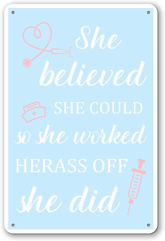 Nurse Graduation Gifts for Women Nurse RN Tin Sign Thank You Appreciation Christmas Birthday Gift for Friend Nurses Week Gifts Wall Decor Decorative Sign Room Decor Office Door Decorations
