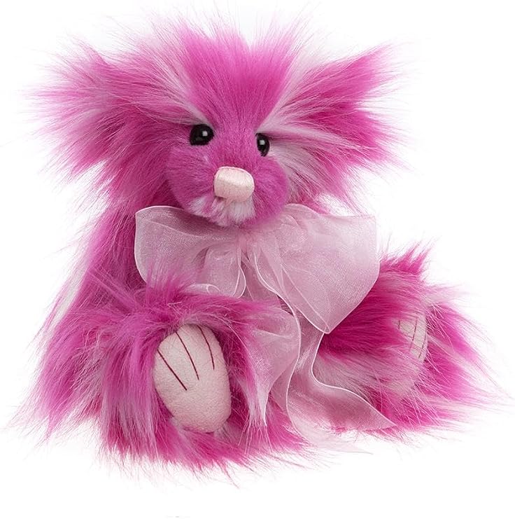 Charlie Bears Raspberry Cupcake - Adorable Plush Teddy Bear with Soft Pink & Cream Fur, Perfect for Collectors