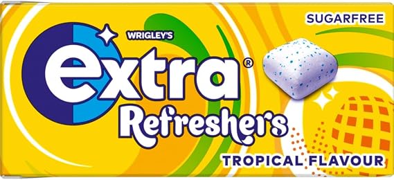Extra Refreshers Tropical Flavour Sugarfree Chewing Gum Handy Box 7 Pieces