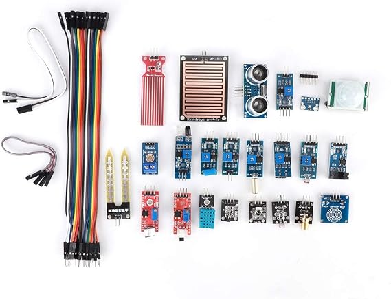 Single - Board Computer Sensor Module Kit 22 in 1 | Electronic Components for Beginners/Microcontroller / STM32 | Starter Learning Kit with 22 Tested Modules & Cables