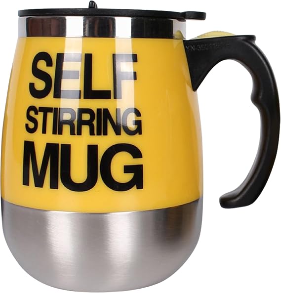 Self Stirring Coffee Mug 400ml Electric with Lid Ergonomic Handle