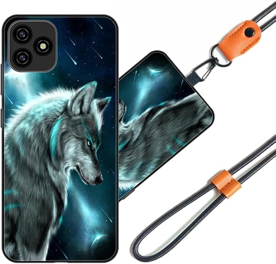 Patterned Case for Blackview OSCAL C20 Pro Cover with Adjustable Neck Cord Strap,Soft Shockproof Protective Cover for OSCAL C20 Pro Case with Universal Phone Lanyard/Wrist Strap,Style*A06