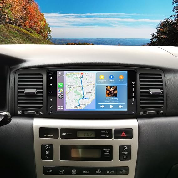 4G+64G Android 13 Car Stereo for Toyota Corolla 2002-2007 Double Din 7 Inch Car Radio with Wireless Carplay Andorid auto HD Touchscreen GPS Navi Bluetooth WIFI FM/RDS SWC Backup Camera Mic