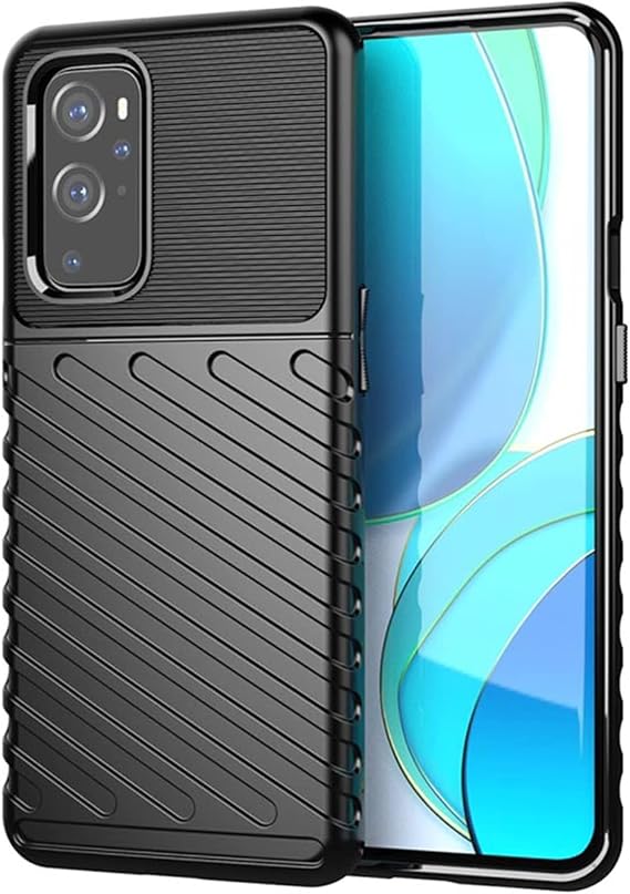 Microcase OnePlus 9 Çin Versiyon Thunder Serisi Darbeye Dayanıklı Silikon Kılıf - Siyah