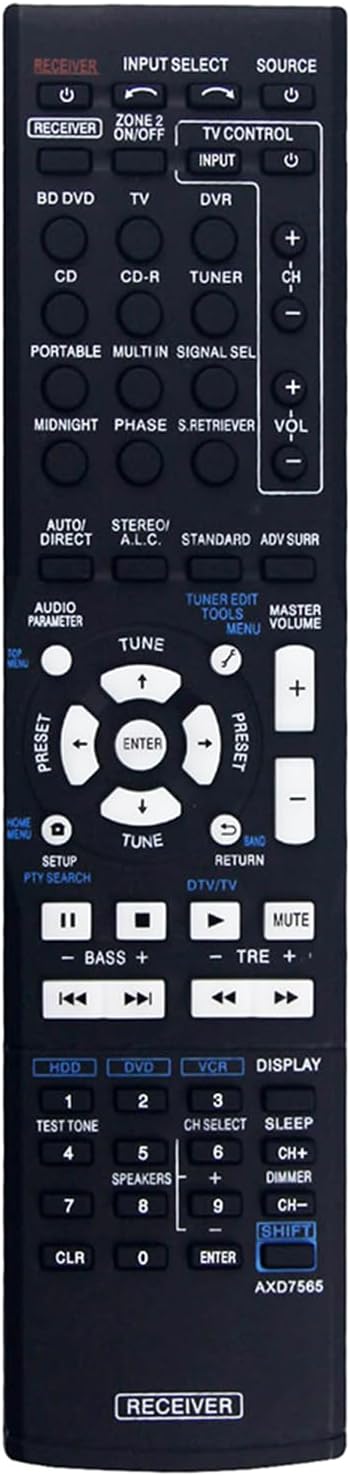 AXD7565 Remote Control Replacement for Pioneer Home Theater VSX-324-K VSX-819H VSX-828-S VSX-921