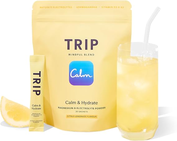 TRIP Calm Electrolyte Magnesium Powder, Citrus Lemonade, 20 Sachets