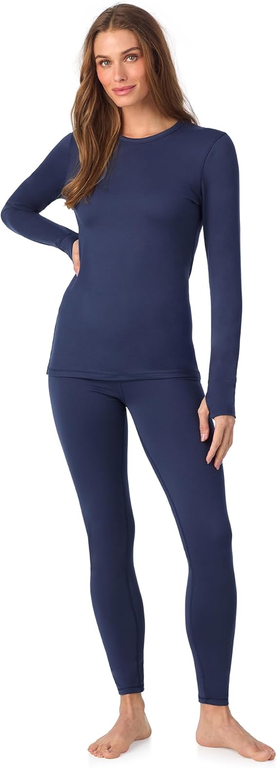 Cuddl Duds Heavyweight 2 Piece Sets Base Layer Thermal Underwear for Women | Winter Clothing, Fleece Lined Long Sleeve Top & Leggings, Soft Lounge Set for Cold Weather, Moisture Wicking Heat Retention