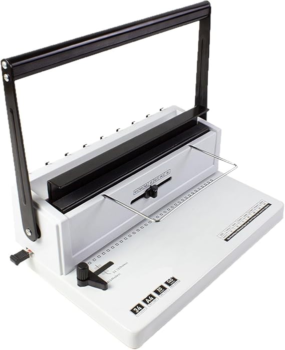 Twin-Loop Wire Binding Machine 20 Sheets Punching Capacity, A4 Book Binder for Reports and Contracts