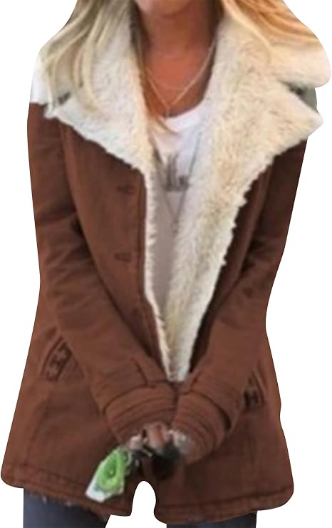 Ladies Open Front Casual Soft Coats Long Sleeve Lightweight Jacket Warm Lined Outerwear