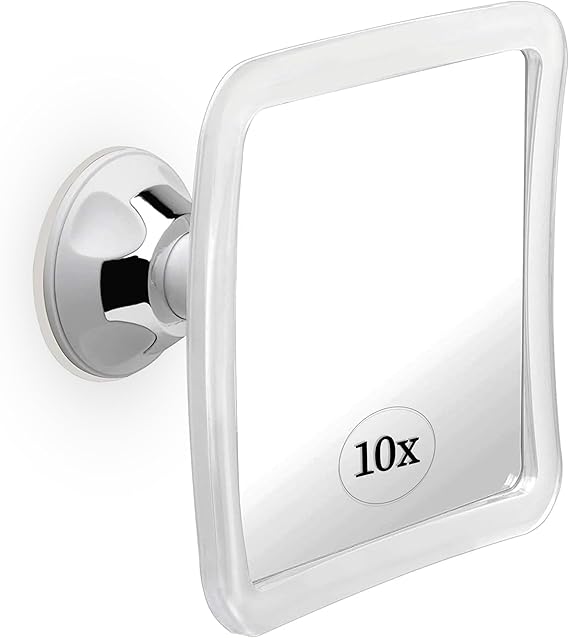 MIRRORVANA Square 10X Magnifying Makeup Mirror with Suction Cup, 6.3"x6.3"