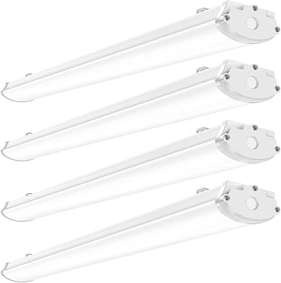 ANTLUX 4FT LED Vapor Tight Light Fixture, 50W 5000LM 120W Eq., 4 Foot LED Vapor Proof Outdoor Shop Lights, IP66 Tri-Proof Lights for Parking Garage Carport Car Wash, Freezer Light, Plug in, 4 Pack