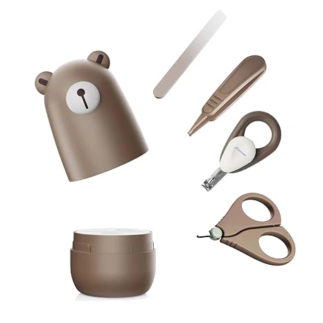 Baby Nagel Set Baby Maniküre Set und Pediküre Set mit niedlichem Etui. Baby Nagelknipser und Bürstenset für Neugeborene Säuglinge und Kleinkinder