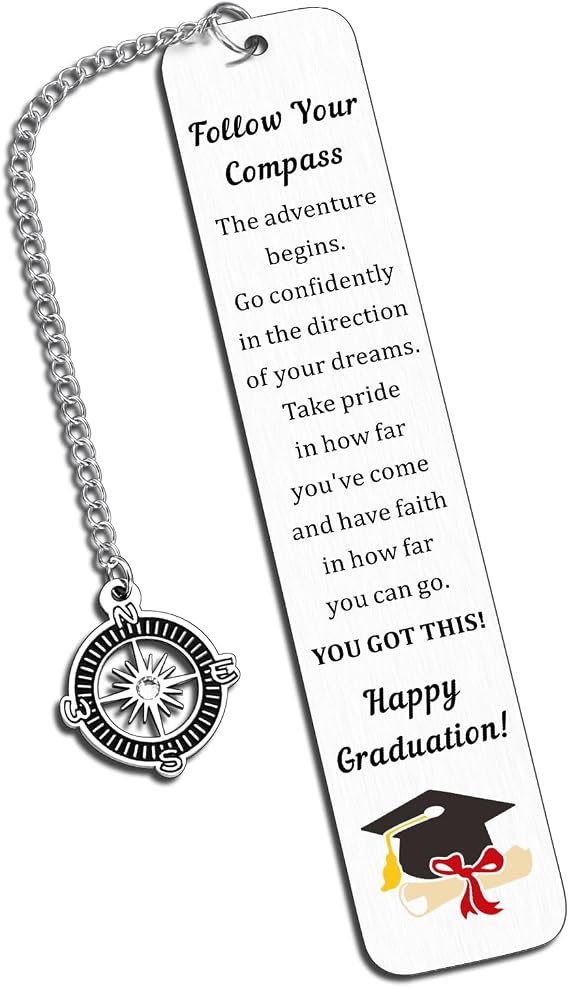 Senior 2027 Gifts for Her Him Class of 2027 Graduation Bookmark, College Middle High School 5th 8th Grade Graduate 2026 Graduation Compass Bookmark for Girls Boys Students Grad Senior Night