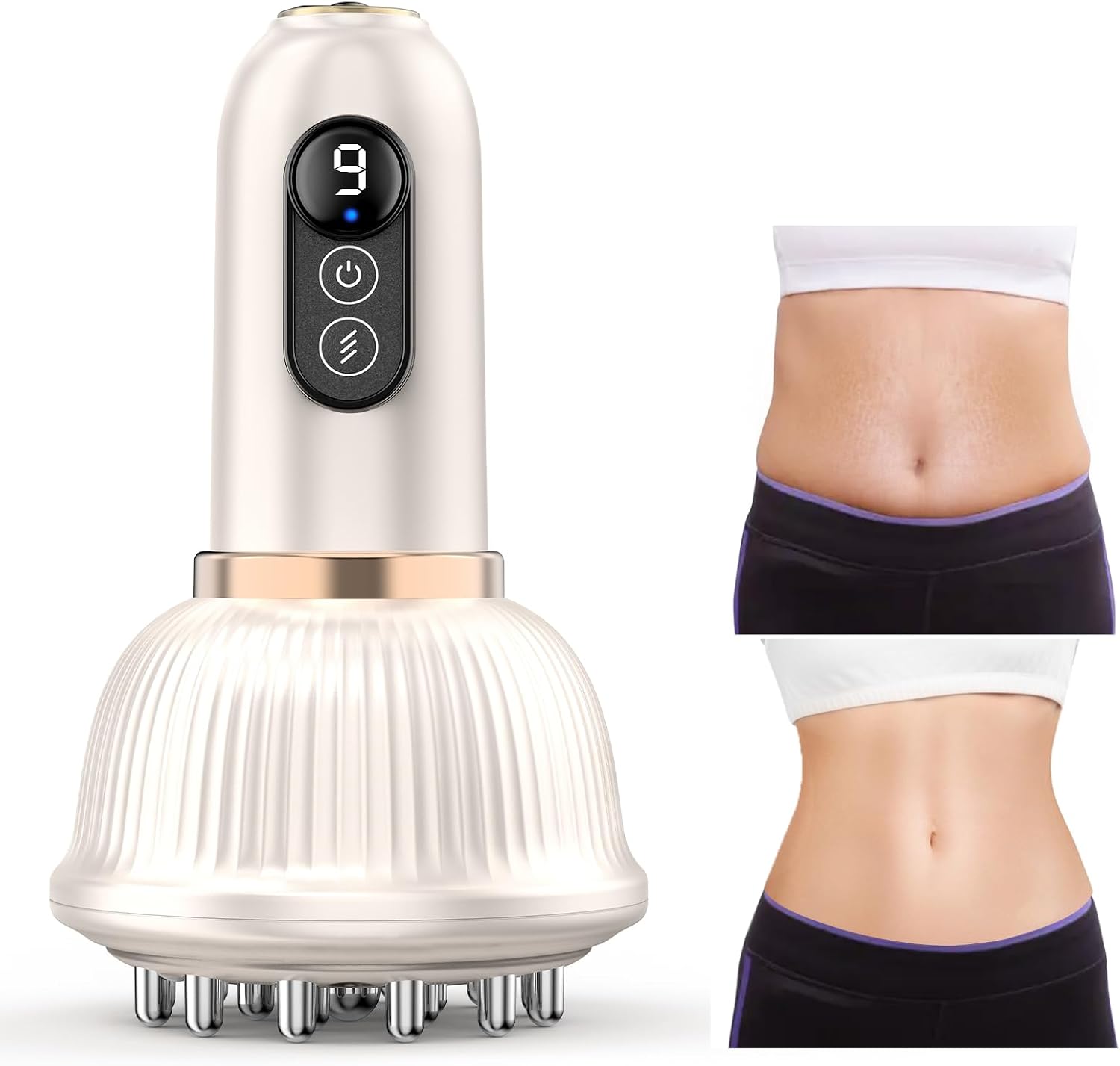 Lymphatic Drainage Massager & Anti Cellulite Massage Tool, for Legs, Arms & Belly, Body,Helps Reduce Stretch Marks & Cellulite,With Microcurrent, Light Heat & Vibration — Body Sculpting Machine