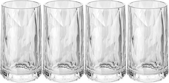 Koziol CLUB NO. 7 Super Glass Set of 4 Crystal Clear