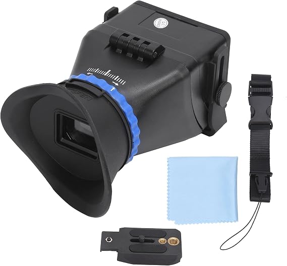 Camera Viewfinder, ST1 3X Amplification Camera Screen Viewfinder for Camera Camcorder with 3in / 3.2in Screen SLR Viewfinder, Black, 3x Amplification Factor