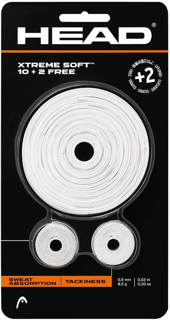 HEAD Xtreme Soft Racquet Overgrip - Tennis Racket Grip Tape - 12-Pack, White