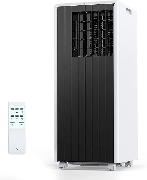 Portable Air Conditioner, 8,000 BTU Cools up to 350 Sq. Ft., LED Touch Panel, with Remote Contro, Built-in Dehumidifier, Fan, 3 in 1 Compact Indoor Quite AC Unit for Home Office Dorm RV, Black