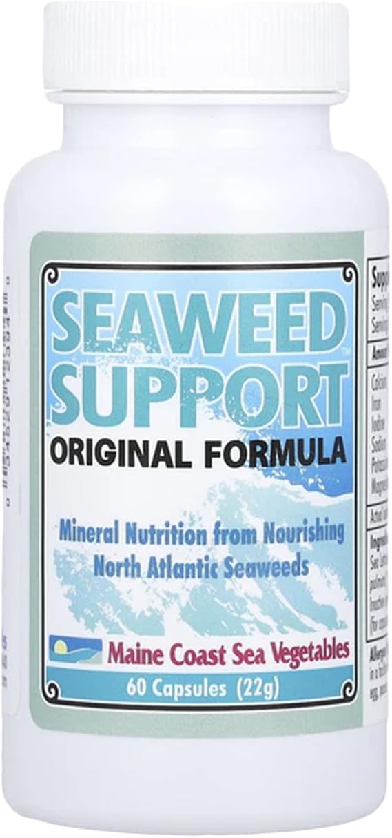 Maine Coast Sea Vegetables Seaweed Support Original Formula | Natural Source of Iodine from Seaweed | Daily Use Iodine Supplement | Organic Alaria, Sea Lettuce, Dulse & Bladderwrack blend | 60 Capsule