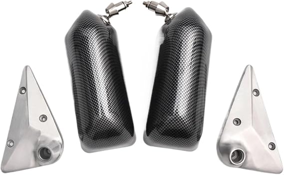 BEUTEE Universal Racing Craft Square Carbon Fiber Car Side Mirror, Left & Right, Manual, Convex, Universal Mount