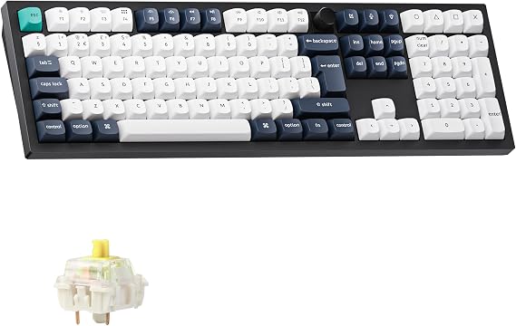 Keychron Q6 Max Wireless Mechanical Keyboard, QMK Bluetooth/2.4 GHz/Wired, Full Size Programmable Knob RGB Backlit Hot-Swappable Gateron Early Tactile Switch for Mac Windows Linux(UK Layout) - Black