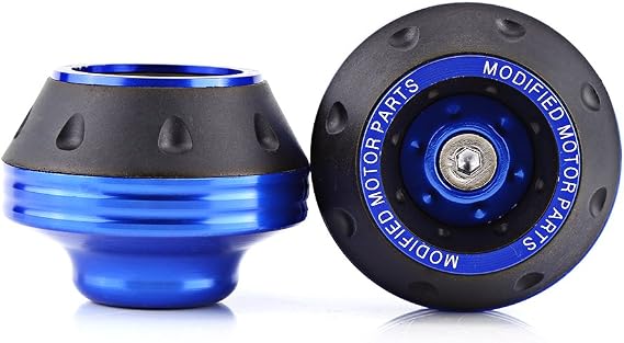 CNC Aluminum Motorcycle Front Fork Frame Sliders, Wheel Crash Protector Motorbike Falling Universal for Motorcycles Motorbikes Moped Scooters(Blue)