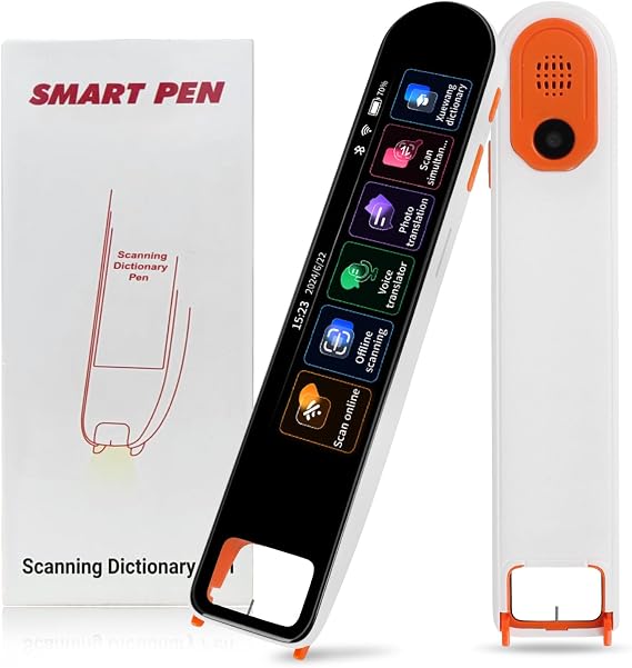 Indysia Scan Translator Pen 142 Languages Smart Scan Reader Pen Portable Bi-Directional Instant Translation Pen Wireless OCR Digital Pen Reader Business Learning Travel White