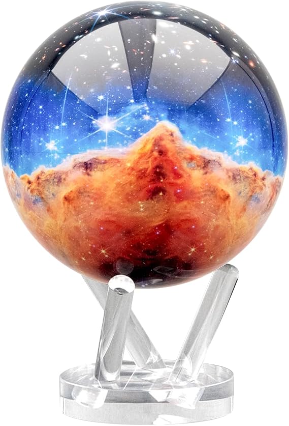MOVA Self Rotating Globe, James Webb Carina Nebula Signature (6") | solar powered globe, no batteries or cords, gift for astronomy lovers, premium kinetic display, space desk decor
