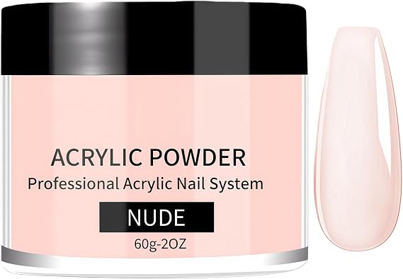 Nude Acrylic Powderfor False Nails 60g - Large Capacity for Extension & Carving - No Lamp Needed