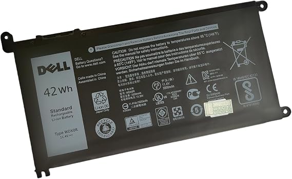 DELL WDX0R 11.4V 42Wh 3-Cell battery For DELL Inspiron 5368 5378 5379 5565 5567 5568 5570 5580 5575 5578 5579 5584 5765 5767 5770 5775 7368 7375 7378 7460 7560 7569 7570 7573 7579 7580 Vostro 5468