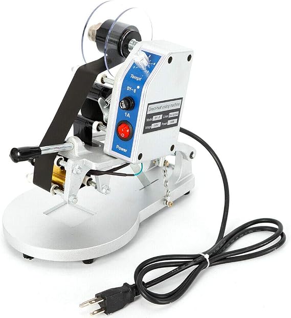 Date Printing Machine Manual Stamping Date Code Printer Hot Foil Thermal Ribbon Printing Machine Ribbon Printer Coder 110V