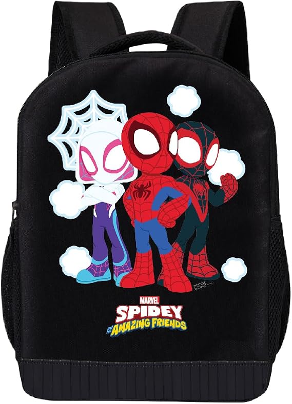 Marvel Spiderman Miles Morales Backpack - Spidey and His Amazing Friends Toddler Daypack Backpack for Boys & Girls - 18" School Backpack (Spidey and Friends, MSCF15AM)