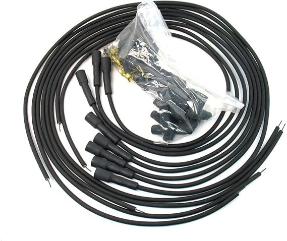 Pertronix 708180 Flame-Thrower Black Universal 180 Degree 8 Cylinder Spark Plug Wire