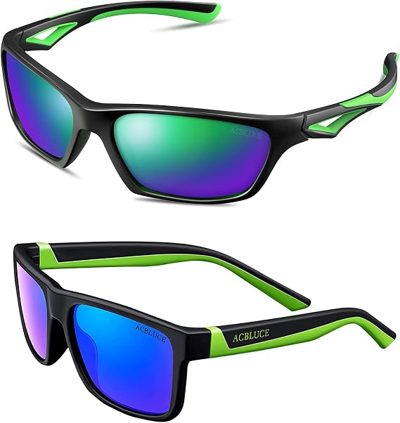 Two Pair Kids Polarized Sunglasses Sport TPEE Unbreakable Frame with Adjustable Strap for Boys Girls Age 3-7 and Age 6-12