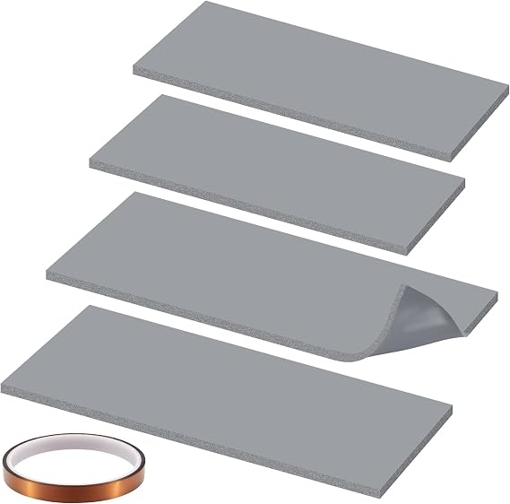 4 Pcs Silicone Heat Press Cover Pad Mat 6.5"x2.56"x0.2" & 7.87"x3.35"x0.2" - 2 Sizes - Heat Resistant Foam Heat Press Accessories and Supplies for Hat Press, Transfer Vinyl, DIY Small Business