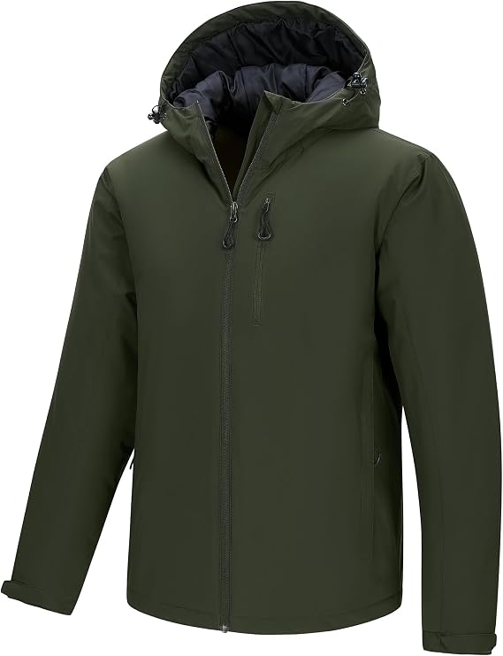 33,000ft Men's Waterproof Ski Jacket Fleece Jacket Warm Winter Coat Windproof Rain Jackets Outdoor Thermal Coats for Hiking Skiing Walking