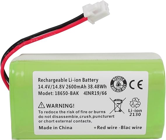 RVBAT850 Battery Replacement for Shark Robot Vacuum | Vacuum Cleaners battery (2 - Prong Connector,NOT for 3-Prong) for Shark Ion RV1001AE, R75, RV761, RV850C, RV1000S, RV720_N
