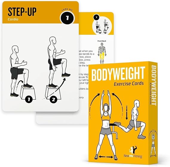 Bodyweight Training Cards Set - 50-Exercise Fitness Deck for Home/Gym, Beginner to Advanced, Customizable Workouts (Vol 1)
