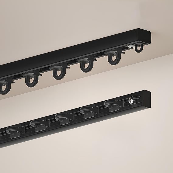 Slimline Ultra Thin Ceiling Curtain Track Rail, Heavy Duty Aluminium